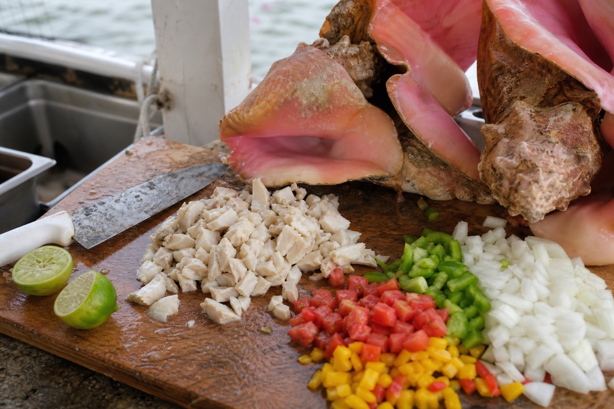 Conch salad made to order at a Nassau stall
