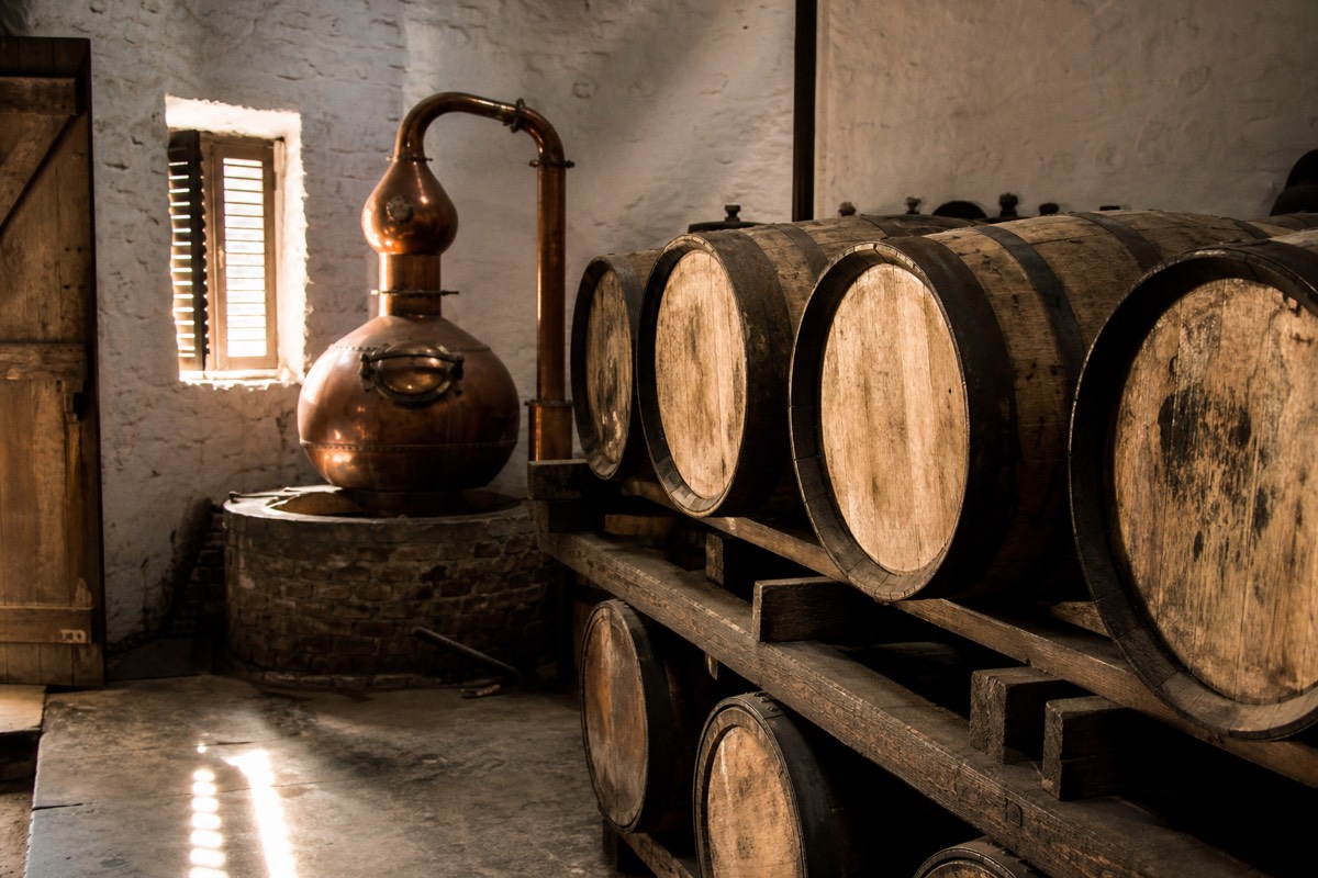 Ageing barrels in a Nassau rum distillery